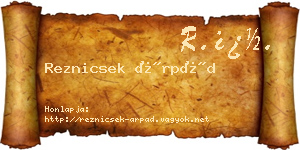 Reznicsek Árpád névjegykártya