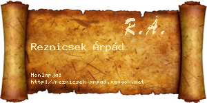 Reznicsek Árpád névjegykártya