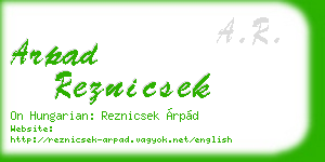arpad reznicsek business card